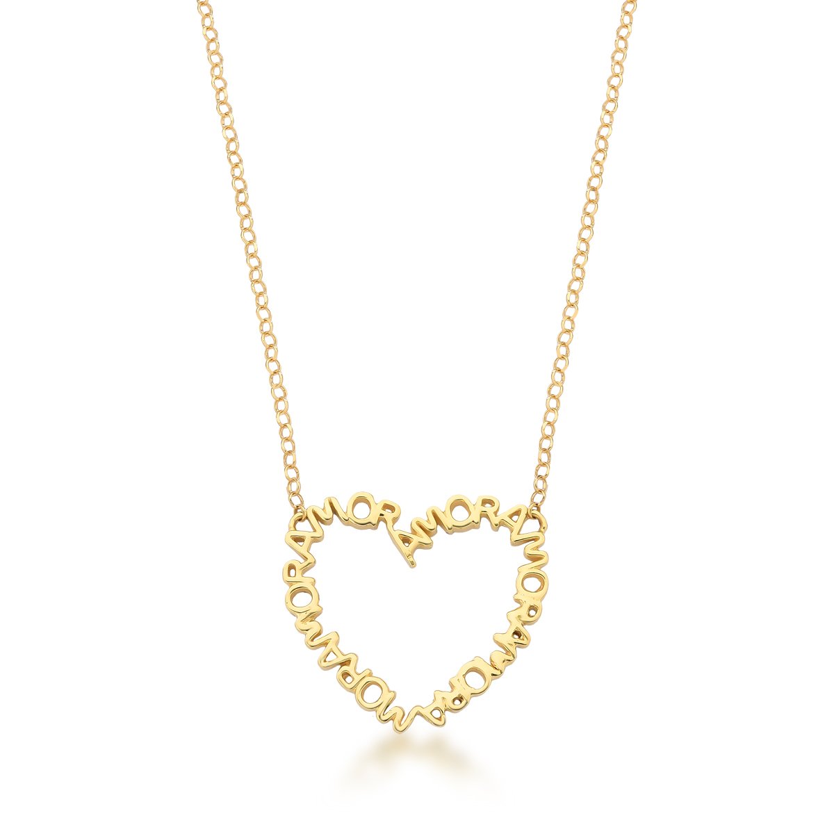 Colar Coração Amor em Ouro Amarelo