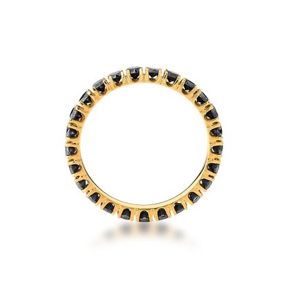 Aliança Inteira em Ouro Amarelo Diamante Negro