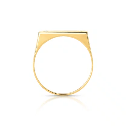 Anel em Ouro amarelo de chapa com diamante