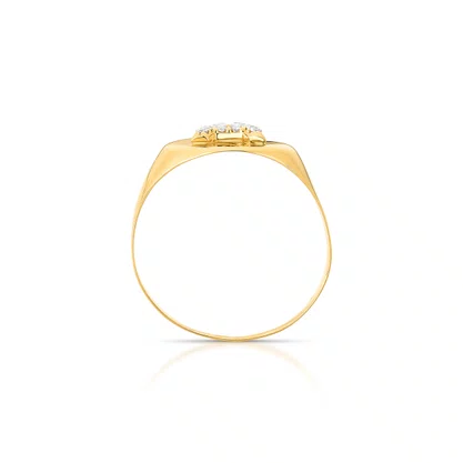 Anel em Ouro amarelo com letra Personalizado com zircônia.