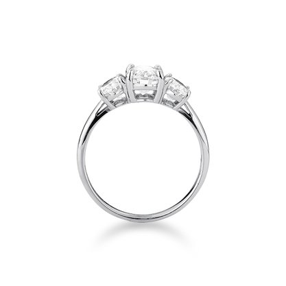 Anel em Ouro Branco com Moisanita Oval