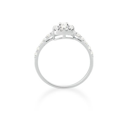 Solitário ouro branco com diamantes