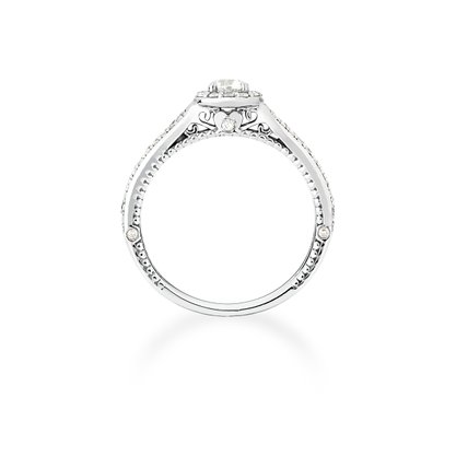 Solitário ouro branco com diamantes