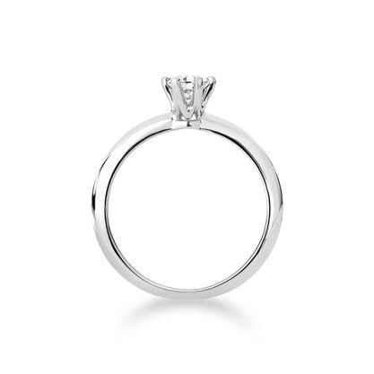 Anel Solitário em Ouro Branco 40 Pontos de Diamante