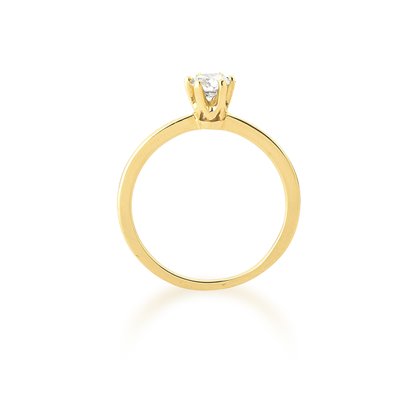 Solitário ouro amarelo com diamante 30 pontos