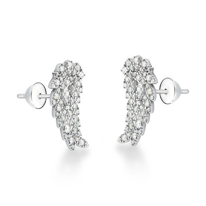 Brinco Aer Cuff de Asa Lanzara em Ouro Branco com Diamantes