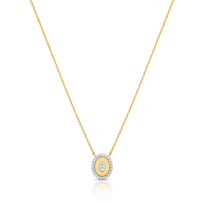 COLAR AU AM 18K COM 28 BRILHANTES 0,5PTS AMARELO