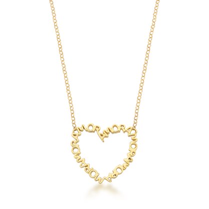 Colar Coração Amor em Ouro Amarelo