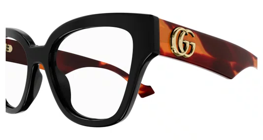 Óculos de Grau Gucci Preto e Havana GG14240-007