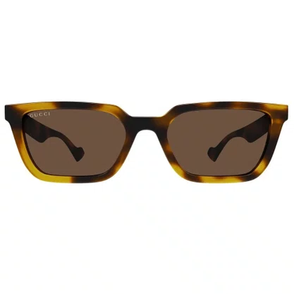 Óculos de Sol Gucci GG1539S-005 55 Acetato Amarelo Mesclado com lentes na cor Marrom