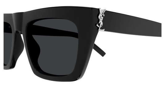 Óculos de Sol Saint Laurent SL M131-001 52 Acetato Preto com lentes na cor Fumê