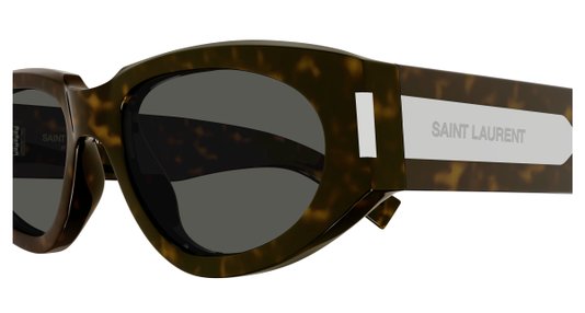 Óculos Saint Laurent Havana SL 618 Round Sunglasses | Fashion Eyewear