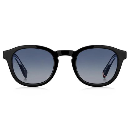 OCULOS TOMMY HIFILGER PRETO COM LENTE AZUL