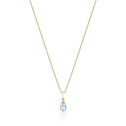 PINGENTE AU AM GOTA 6X4 TOP AZUL E 1 BRILH 0,5 PTS AMARELO