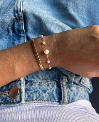 Pulseira Pérolas em Ouro Amarelo