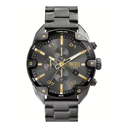 REL DIESEL SPIKED GRAFITE MOSTRA GRAFITE E DOURADO