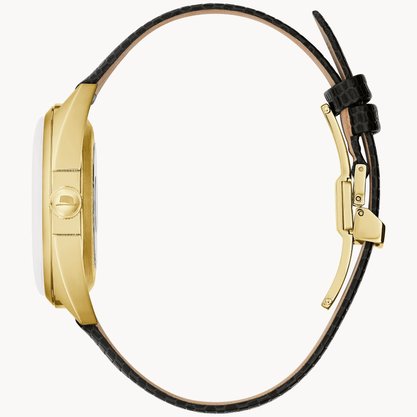 Relógio Bulova Automático Frank Dourado e Couro 97B196N