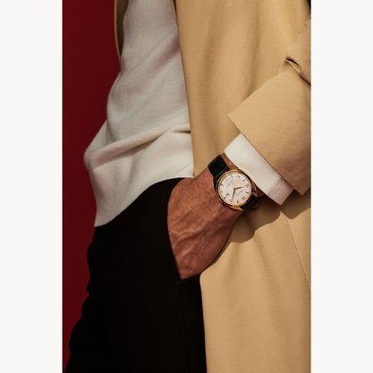 Relógio Bulova Automático Frank Dourado e Couro 97B196N