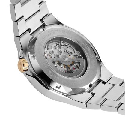 Relógio Bulova classic automático preta, preto e dourado 98A224N
