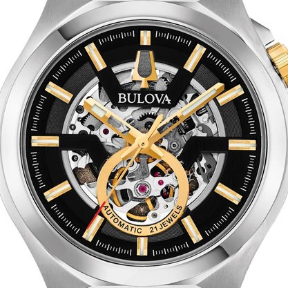 Relógio Bulova classic automático preta, preto e dourado 98A224N
