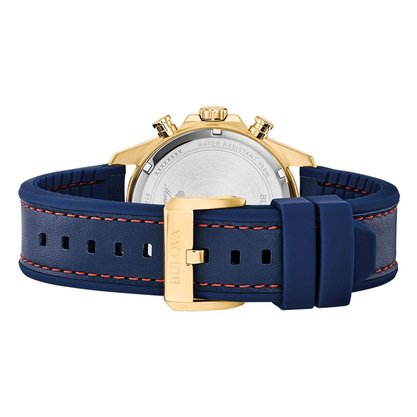 Relógio Marine Star Bulova Masculino Silicone Azul 97B168N