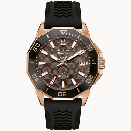 RELOGIO BULOVA MARINE STAR ROSE E PRETO/AMOST MARROM/PULS BO