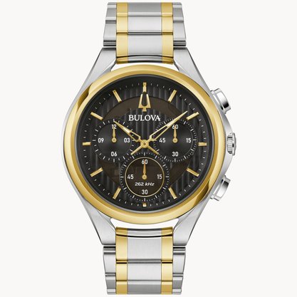 RELOGIO BULOVA SURVEYOR CURV AUTOMATIC PRATA E DOURADO