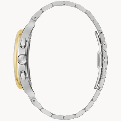 Relógio Bulova Curv Masculino Aço Prateado e Dourado 98A301N