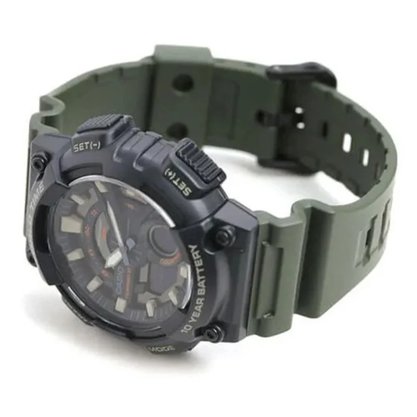 Relógio Casio standard Preto e Verde AEQ-110W-3AVDF-SC