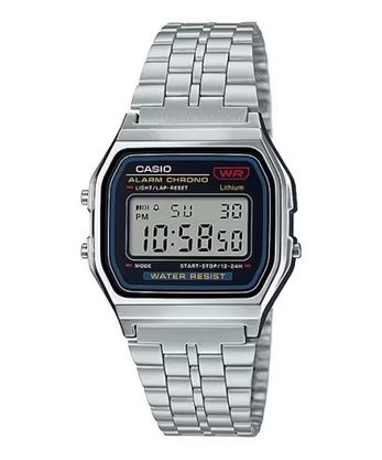 RELOGIO CASIO VINTAGE PRATA COM PRETO