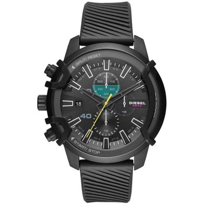 RELOGIO DIESEL AÇO PRETO CRONOGRAFO PULS SILICONE