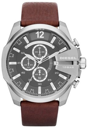 Relógio DIESEL Masculino Couro marrom Mega Chief DZ4290