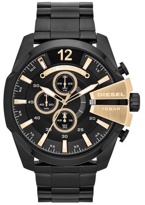 Relógio Diesel Cronógrafo Masculino Preto e Dourado - DZ4338B1 P2PX