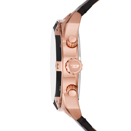 Relógio diesel Masculino Couro Preto e Rose DZ4607B1-P2PX