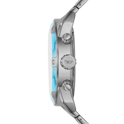 Relógio Diesel Masculino Aço Prateado e Azul  DZ4655B1-A2SX