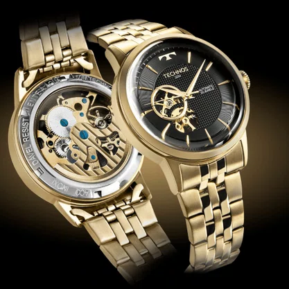 Relógio Technos Masculino Automatico Dourado G3265AU/1P