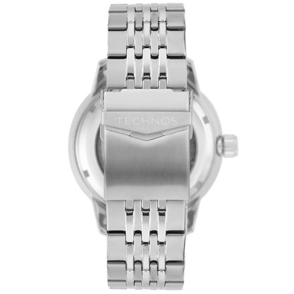 Relógio TECHNOS masculino automático prata azul G3265AS/1A