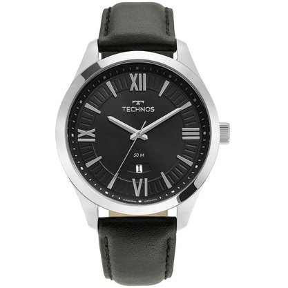 RELOGIO TECHNOS CLASSIC CAIXA AÇO PULS.COURO