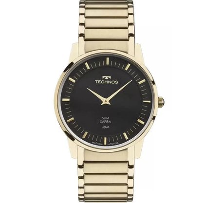 RELOGIO TECHNOS DOURADO SLIM