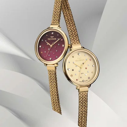 Relógio Technos Feminino Crystal Dourado 2036MSQ/1D