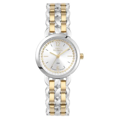 RELÓGIO TECHNOS FEMININO ELOS BICOLOR PRATA E DOURADO