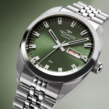 Relógio Technos Masculino Automatico Prata 8205OO/1V