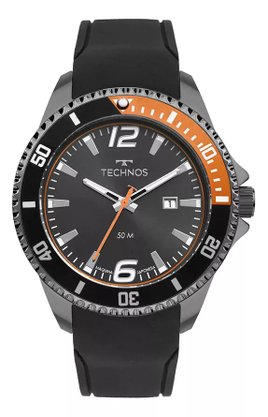 RELOGIO TECHNOS METAL/COM PULS. DE SILICONE