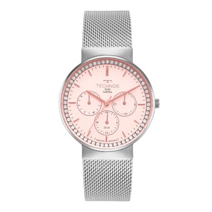 RELOGIO TECHNOS MULTIFUNÇAO PRATA/ROSE