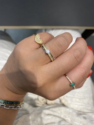 Solitário Giovanna 15 Years ouro com diamantes