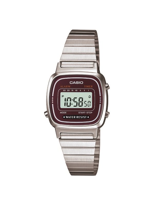 Relógio Casio Vintage Prata e Bordo LA670WA-4DF-SC