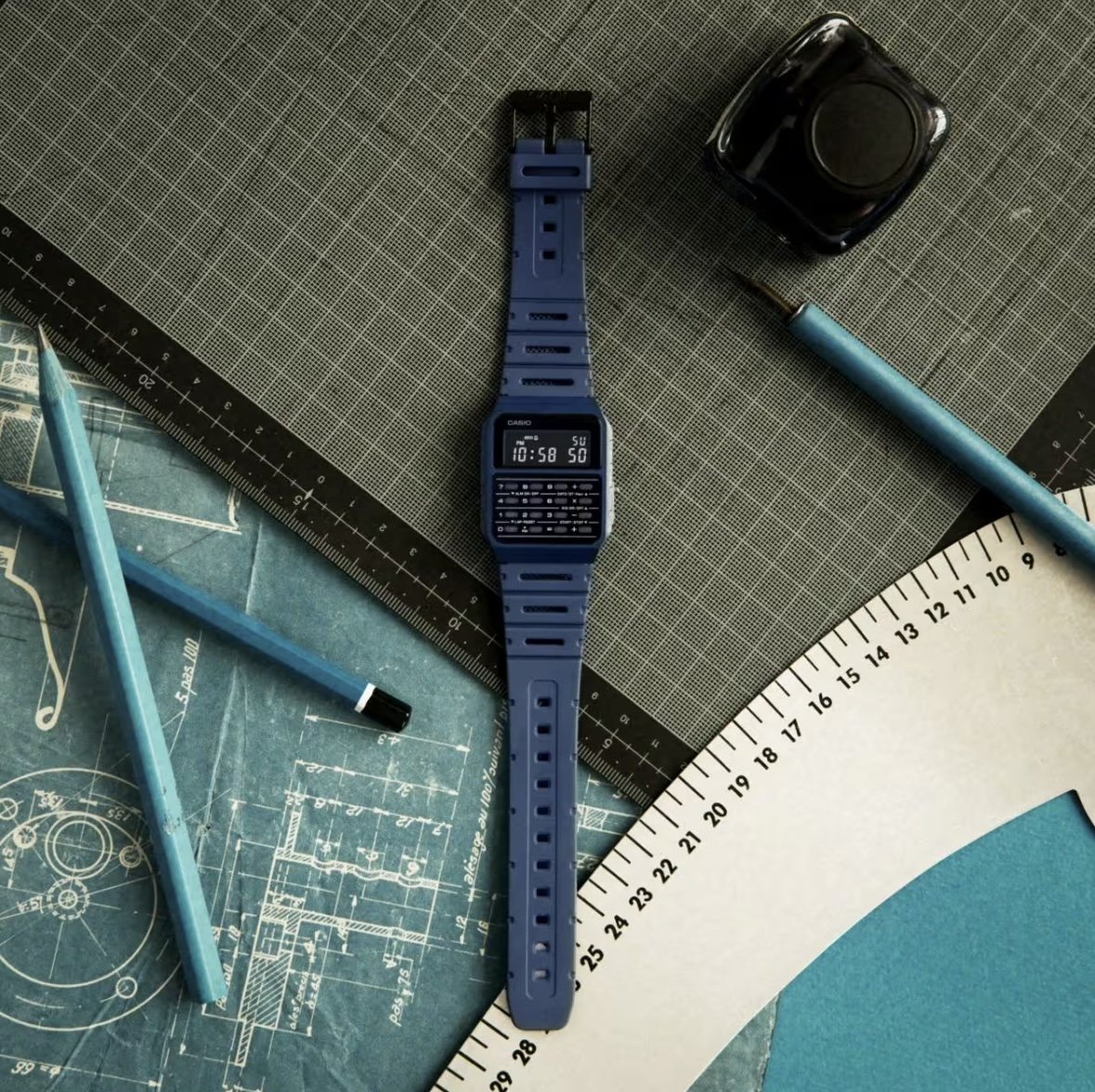 Relógio Casio Vintage Calculadora Azul CA-53WF-2BDF-SC