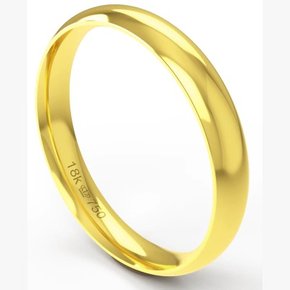 ALIANÇA AU AM BOLEADA L=3,50MM A=1,50MM AMARELO