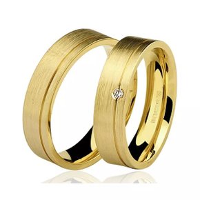 Aliança de Casamento Ouro 18k Reta Anatomica Friso Lateral. 