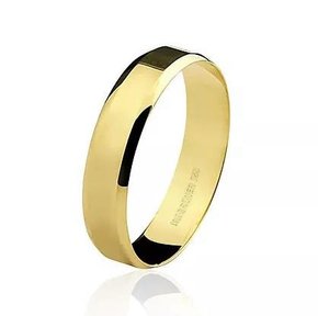 Aliança de Casamento Ouro 18k  Reta Esquinada 